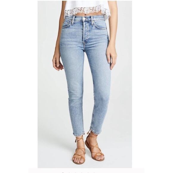Re/Done 90’s High Rise Ankle Crop Size 27 Slim Fit 26 Inch Inseam Button Fly - Picture 1 of 7